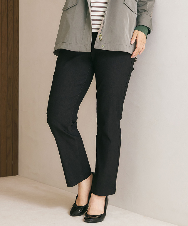 ピケ ストレッチ スリムパンツ