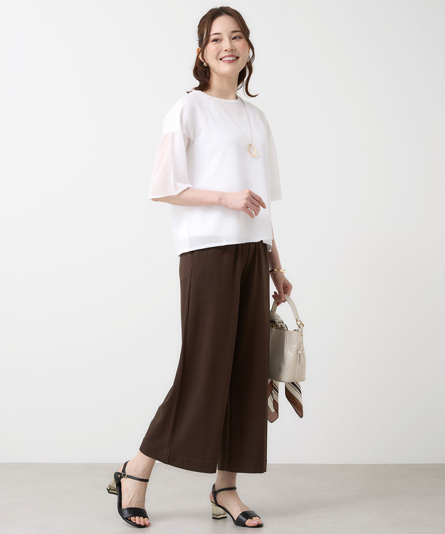 レーヨンブレンド カットソー ワイドパンツ