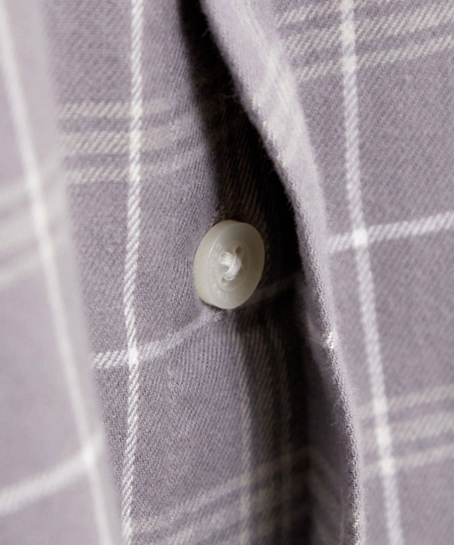 起毛 襟フリル チェックチュニック