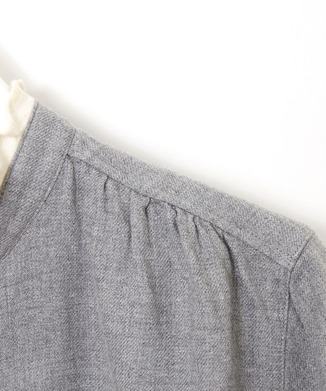 襟フリル 比翼 チュニック