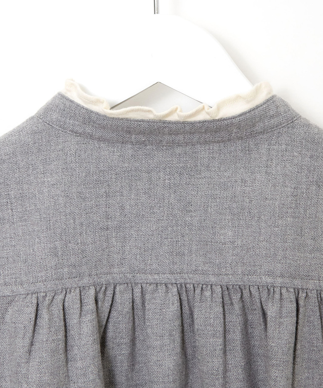 襟フリル 比翼 チュニック