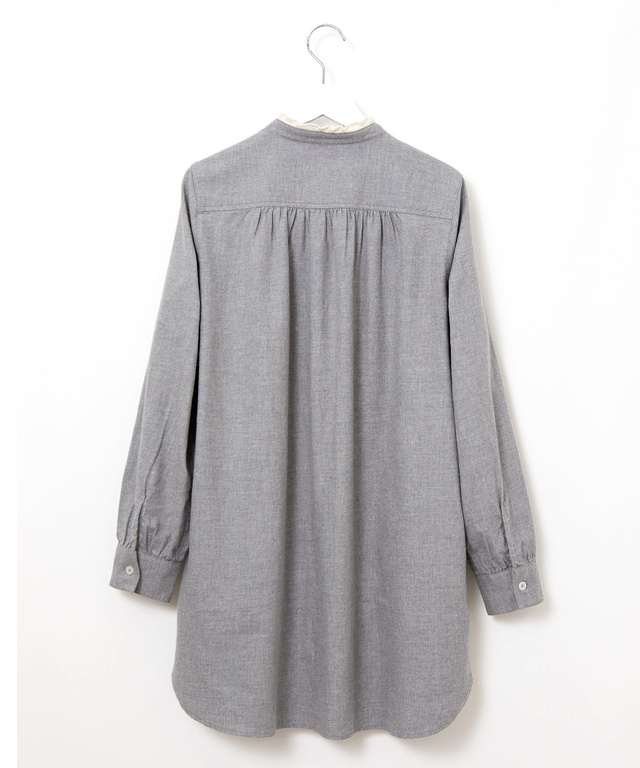 襟フリル 比翼 チュニック