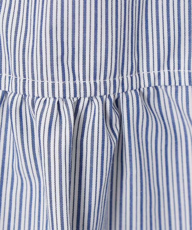 ギャザーデザイン ストライプ柄 チュニック