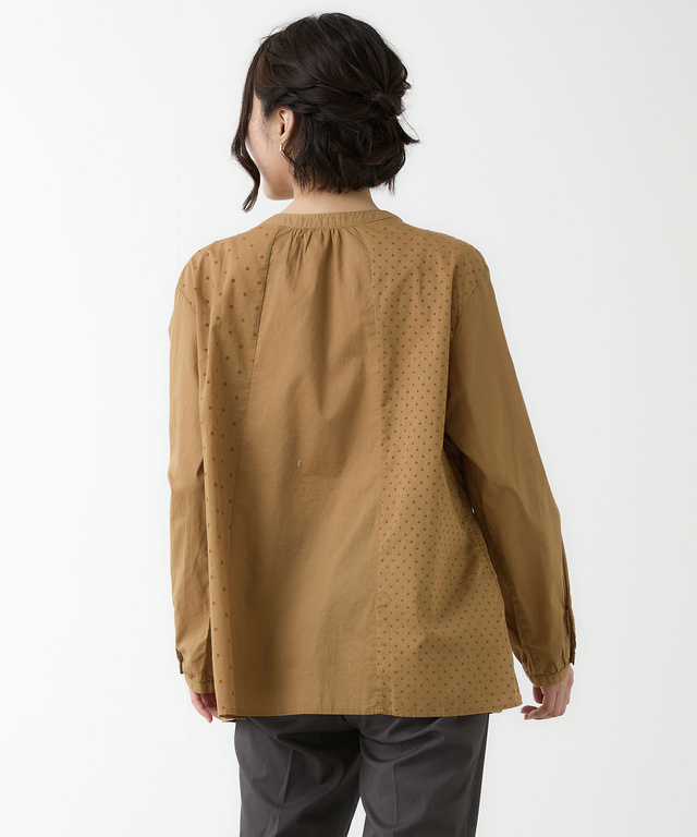 フロッキー ドットデザイン ブラウス