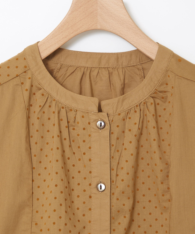 フロッキー ドットデザイン ブラウス