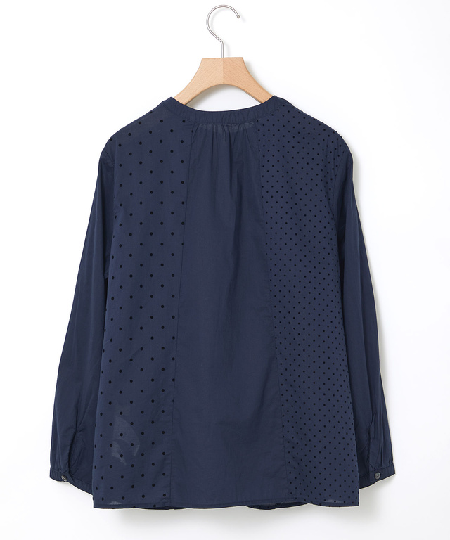 フロッキー ドットデザイン ブラウス