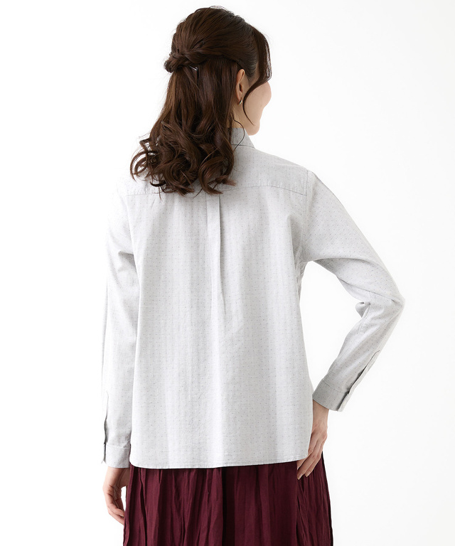 コットン タックデザイン ブラウス