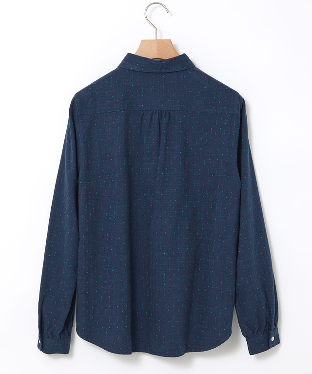 ドットドビー ショールカラー ブラウス
