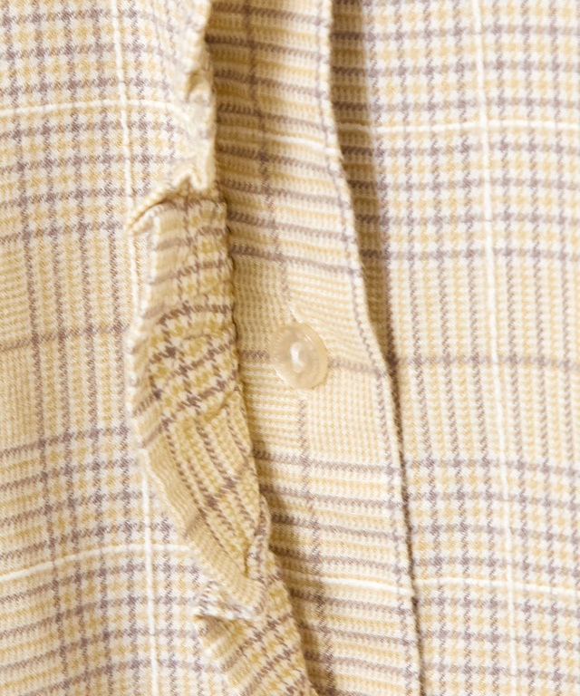 比翼フリル グレンチェック ブラウス