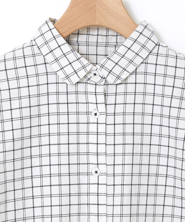 コットン チェック ブラウス【一部店舗限定】