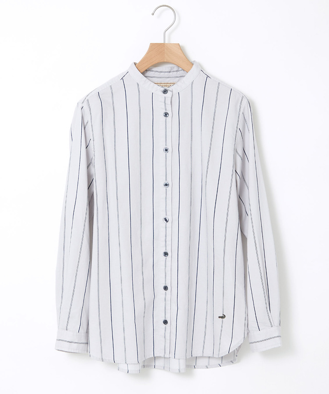 バンドカラー ストライプ ブラウス【一部店舗限定】