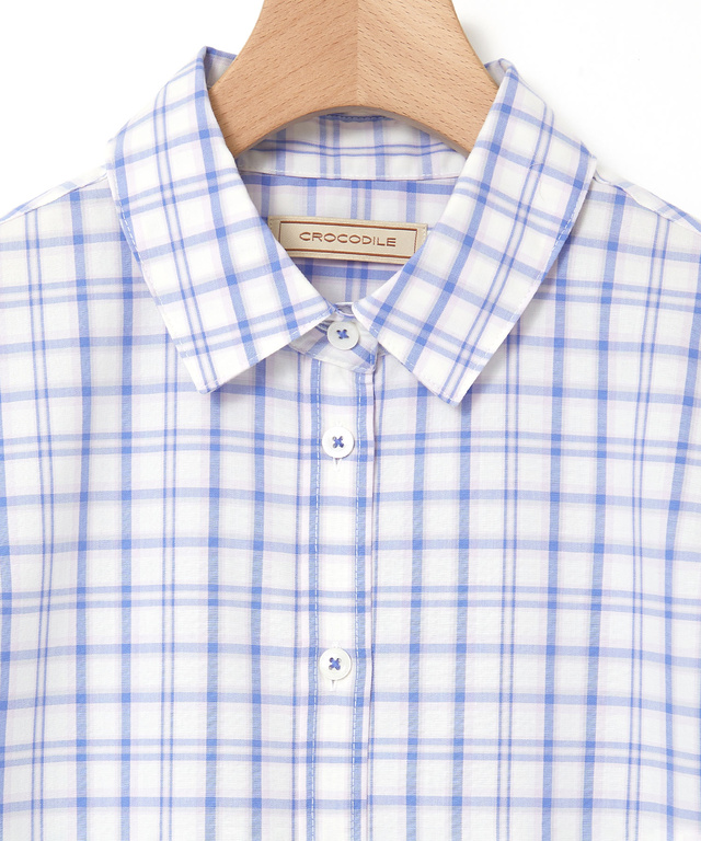 ノンアイロン チェック ブラウス【シワになりにくい】