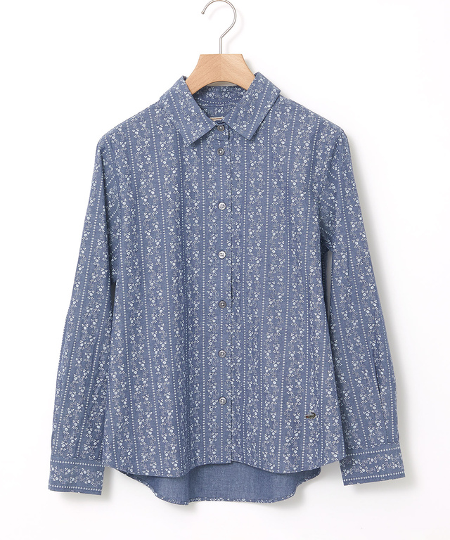 ダンガリー プリント ブラウス