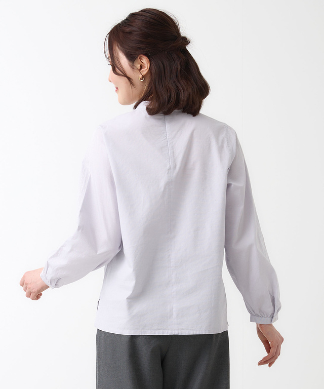 スタンドカラー 刺繡 ブラウス