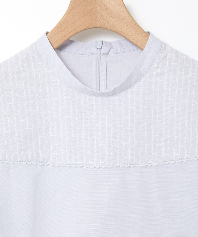 スタンドカラー 刺繡 ブラウス