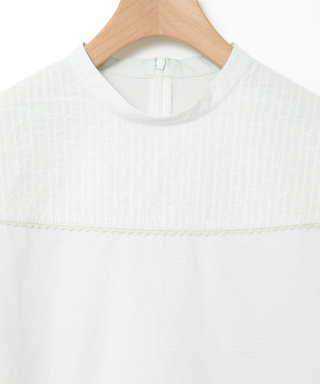 スタンドカラー 刺繡 ブラウス