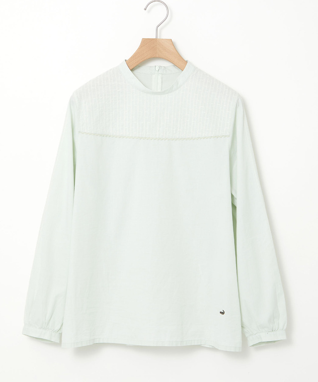 スタンドカラー 刺繡 ブラウス