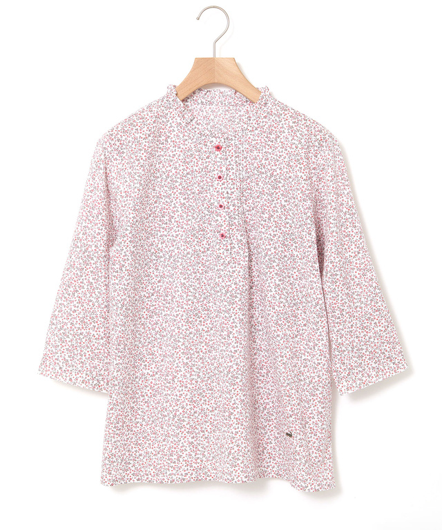 フリル襟 小花柄 ブラウス