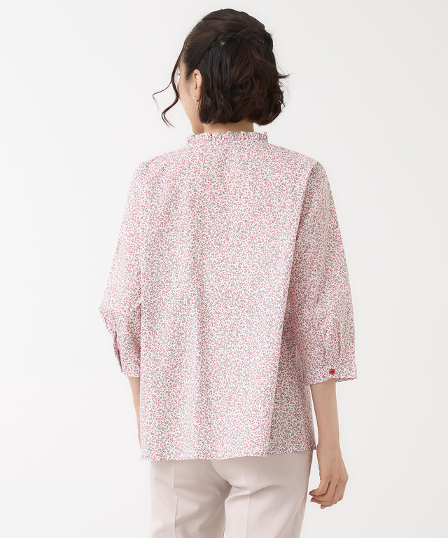 フリル襟 小花柄 ブラウス