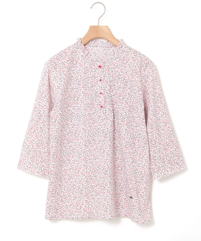 フリル襟 小花柄 ブラウス