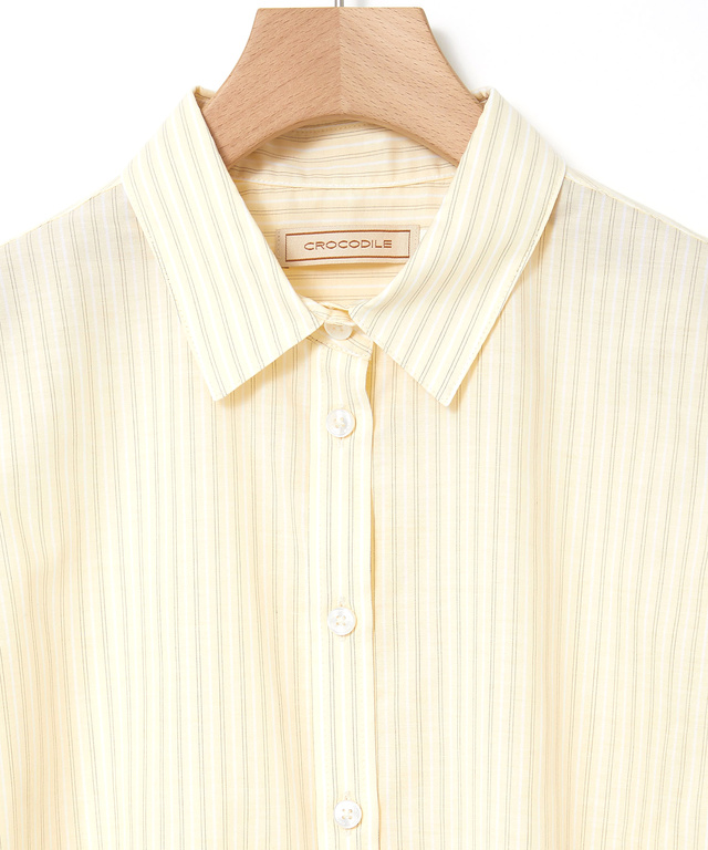 ノンアイロン ストライプ ブラウス