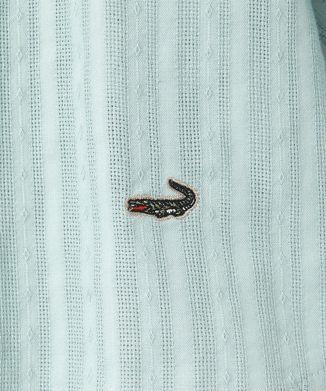 パナマストライプ バンドカラー ブラウス