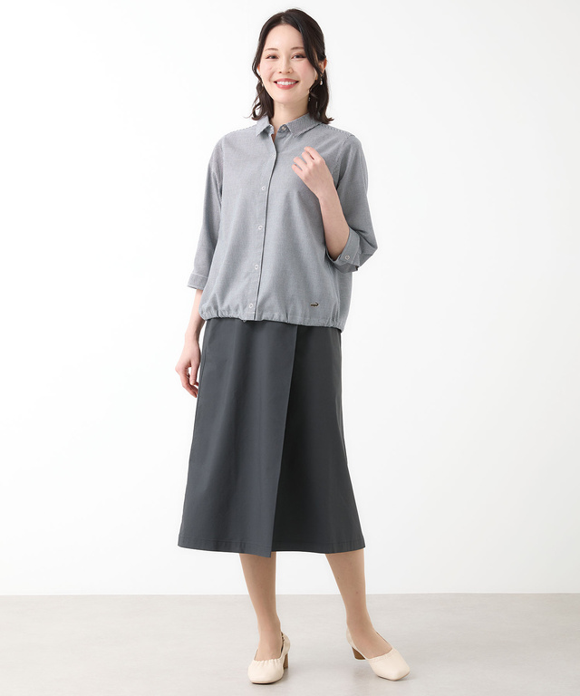 メッシュ 七分袖 ブラウス