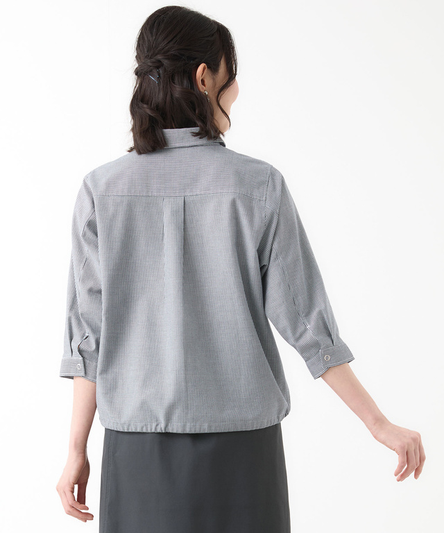 メッシュ 七分袖 ブラウス