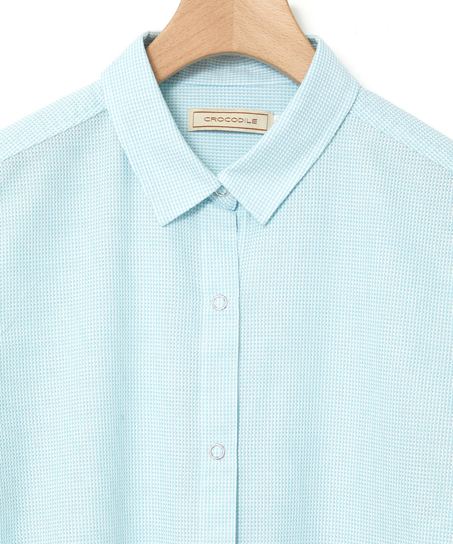 メッシュ 七分袖 ブラウス