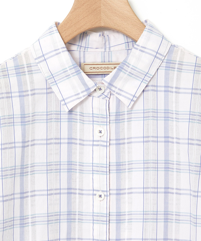 スノーコットン 七分袖 ブラウス【接触冷感】