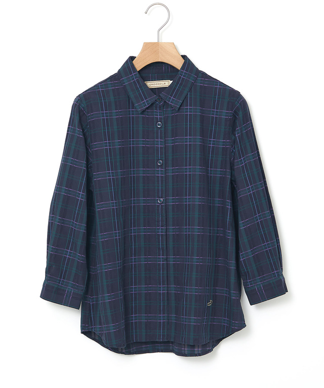 スノーコットン 七分袖 ブラウス【接触冷感】