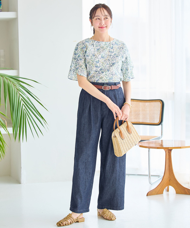 ミラクルウェーブ 花柄 ブラウス【オンラインショップ限定】