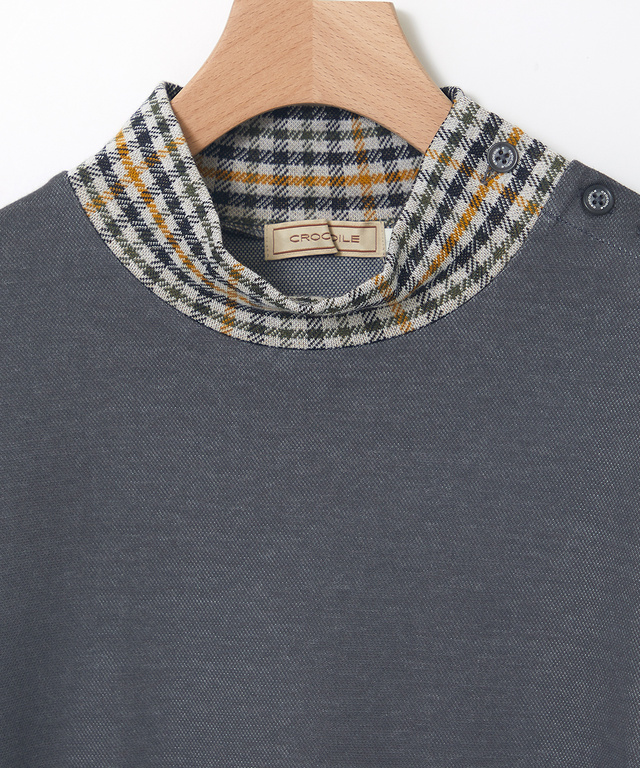クロコダイルタータンジャカード チェック カットソー