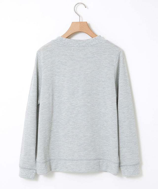 コットンブレンド ニット調 カットカーディガン