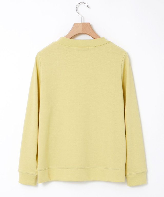 コットンブレンド ニット調 カットカーディガン