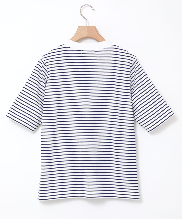 モックネック ボーダー Tシャツ