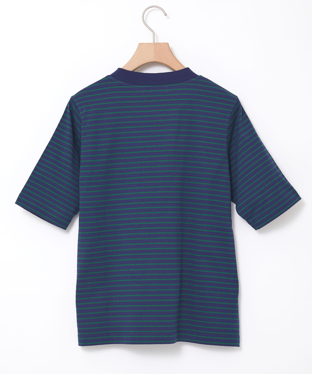 モックネック ボーダー Tシャツ