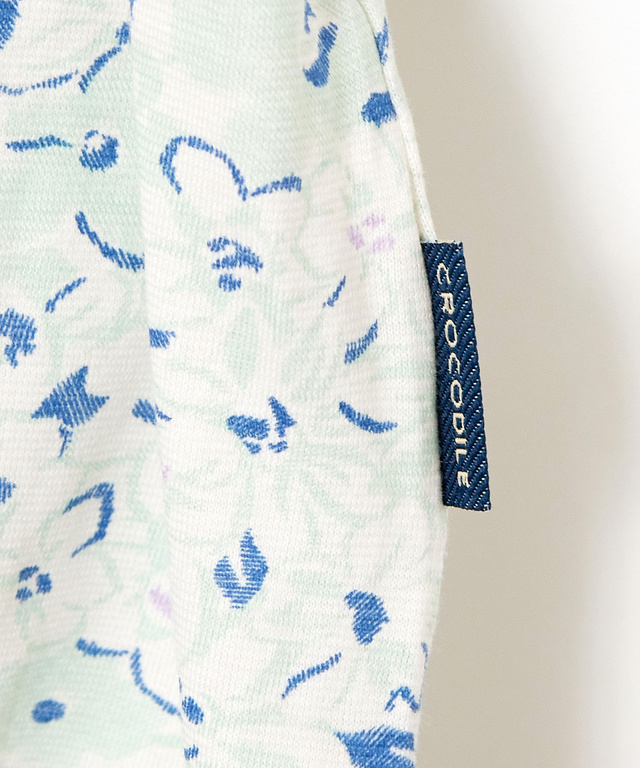 花柄 七分袖 ハイネックカットソー