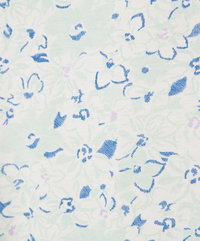 花柄 七分袖 ハイネックカットソー