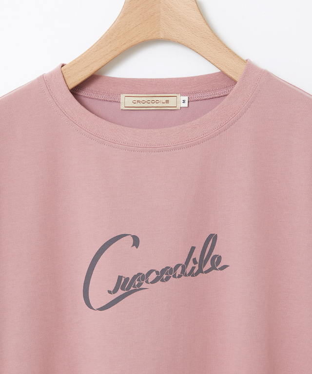 リボンロゴプリント 七分袖 Tシャツ