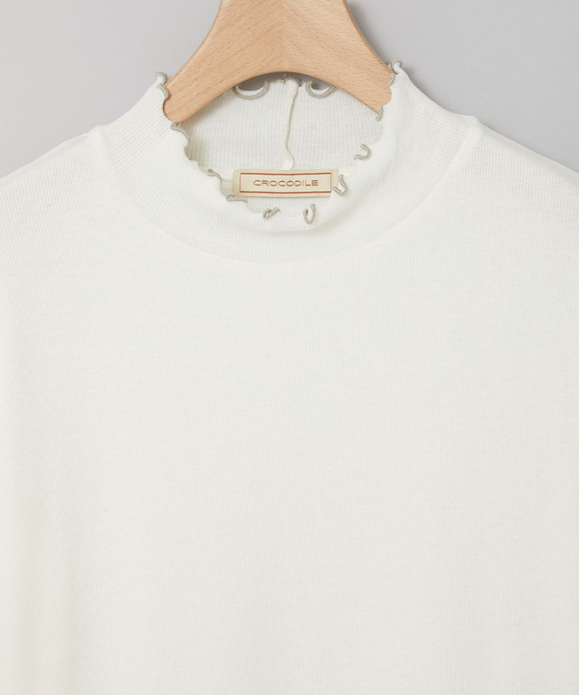 メロー ハイネック リブカットソー