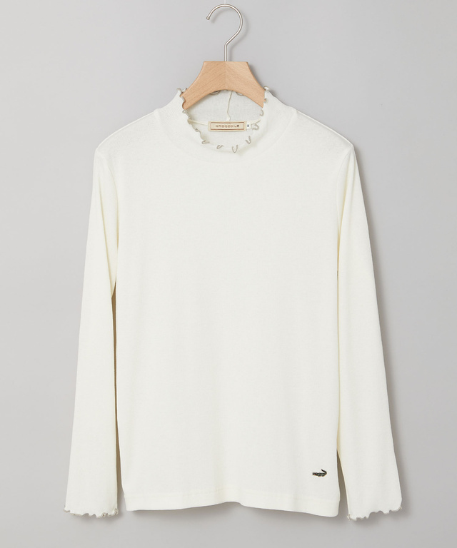 メロー ハイネック リブカットソー