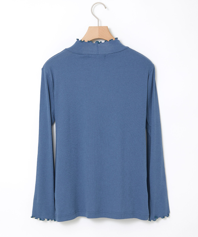 メロー ハイネック リブカットソー