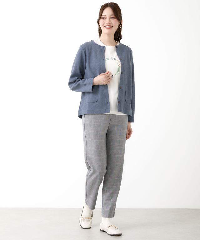 杢調 クルーネック カーディガン