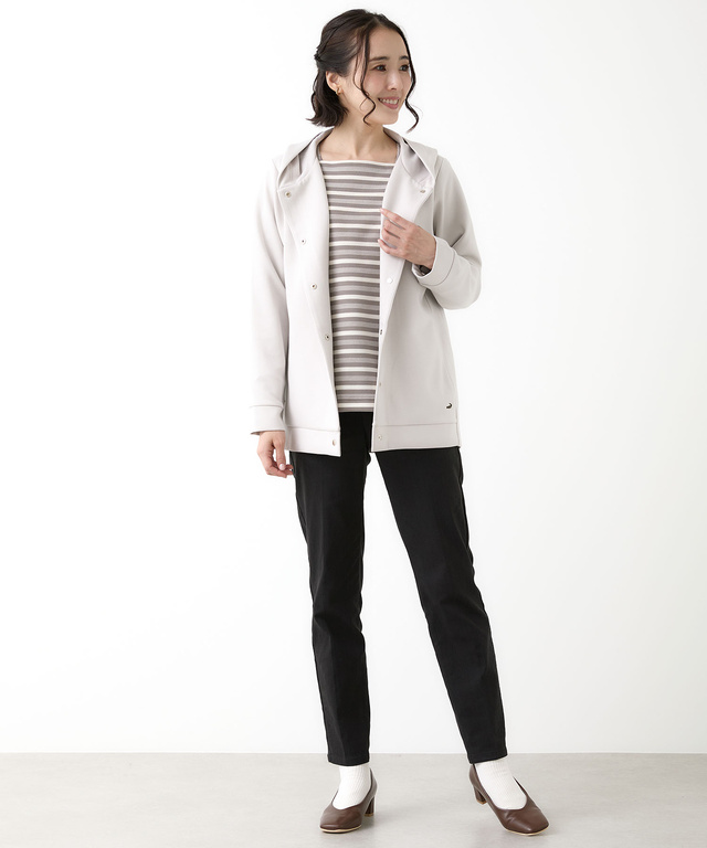  ボタン開き フード パーカー