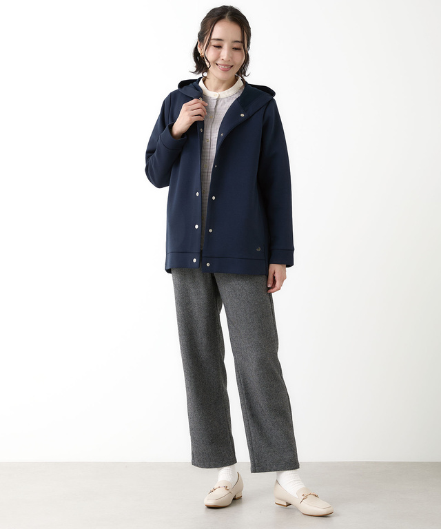  ボタン開き フード パーカー