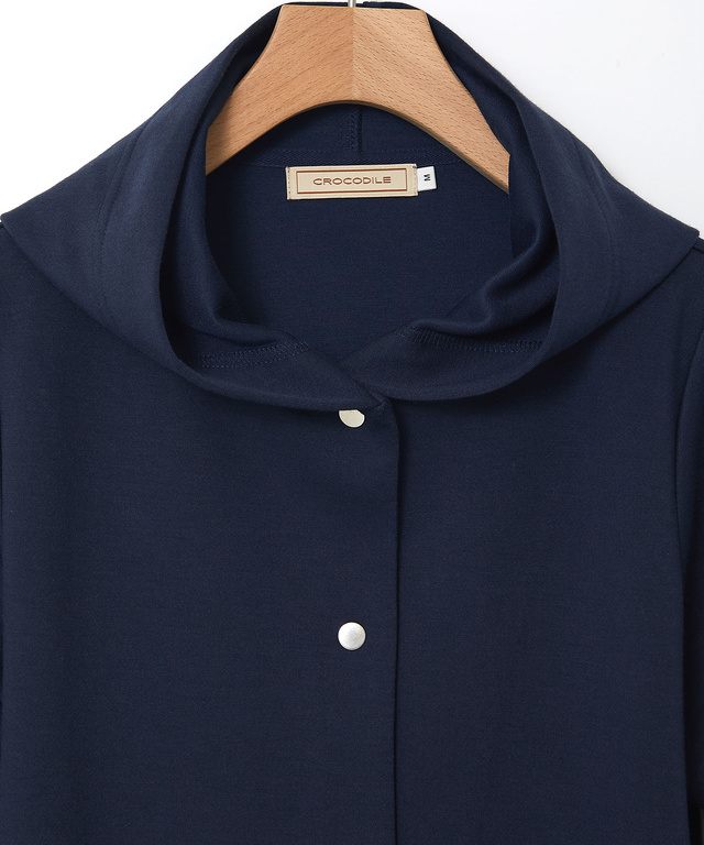  ボタン開き フード パーカー