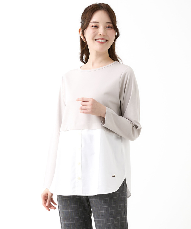 布帛ドッキング カットソー