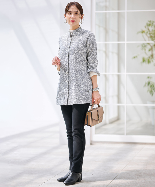 ケーブル柄 ハイネック カットソー