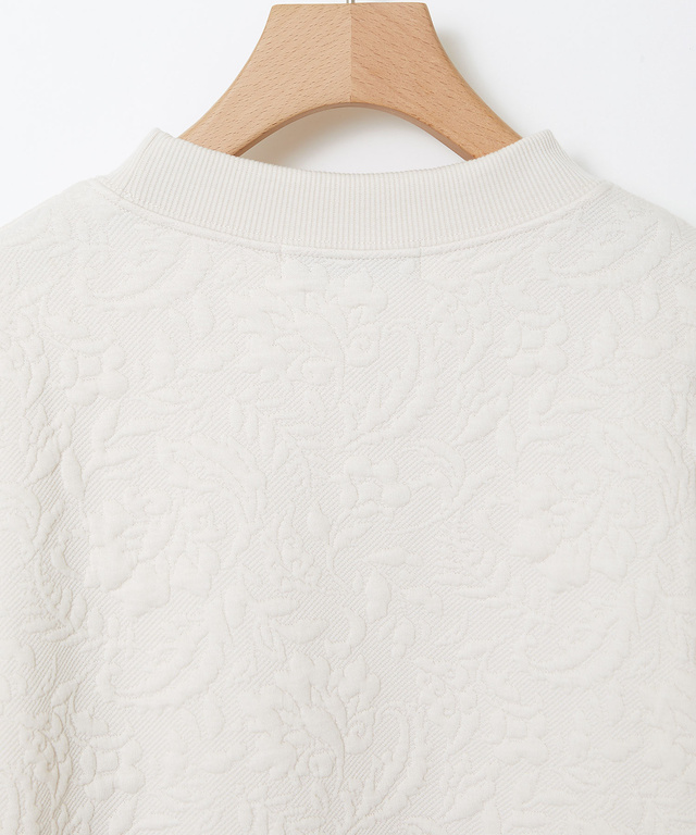 フラワージャカード モックネック トレーナー